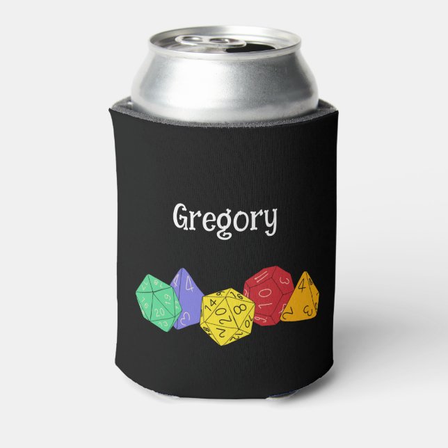 RPG Gaming Dice, Board, Fantasy Games Personalized Can Cooler (Can Back)