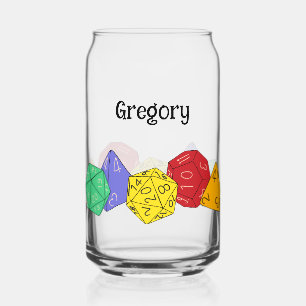 RPG Gaming Dice, Board, Fantasy Games Personalized Can Glass