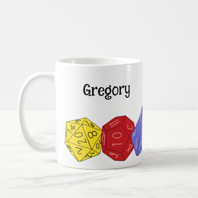 RPG Gaming Dice, Board, Fantasy Games Personalized Coffee Mug (Left)