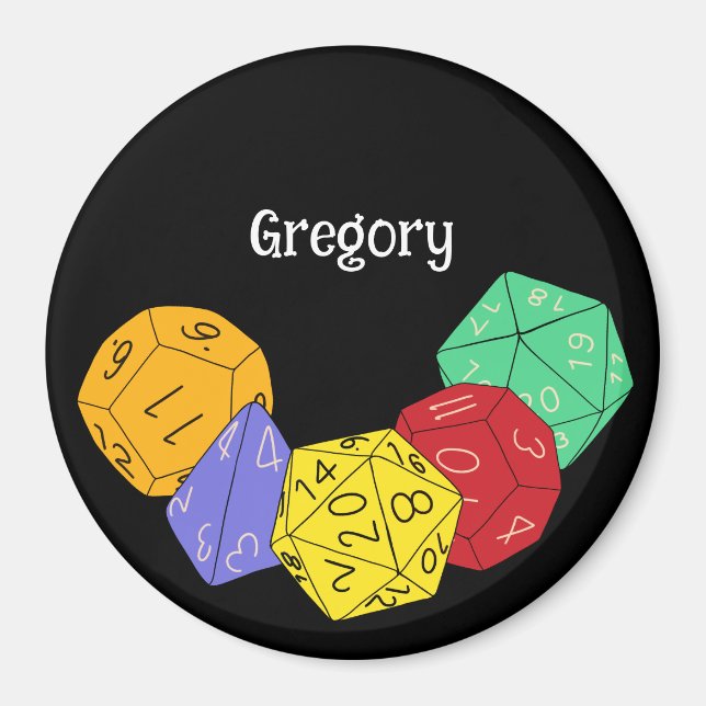 RPG Gaming Dice, Board, Fantasy Games Personalized Magnet (Front)