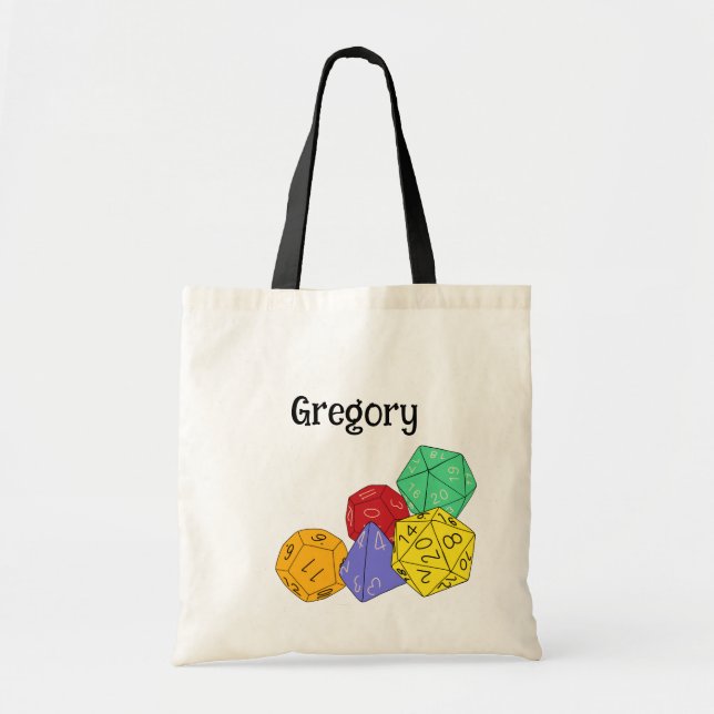 RPG Gaming Dice, Board, Fantasy Games Personalized Tote Bag (Front)