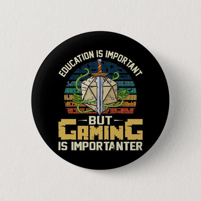 rpg gaming is importanter 2 inch round button (Front)