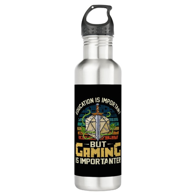 rpg gaming is importanter 710 ml water bottle (Front)