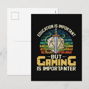 rpg gaming is importanter holiday postcard