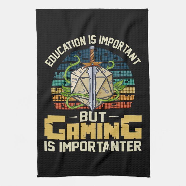 rpg gaming is importanter kitchen towel (Vertical)