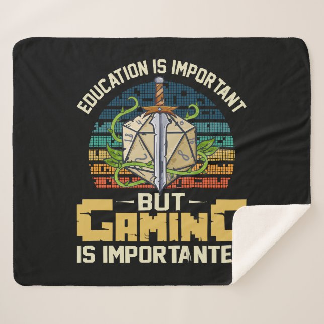rpg gaming is importanter sherpa blanket (Front (Horizontal))