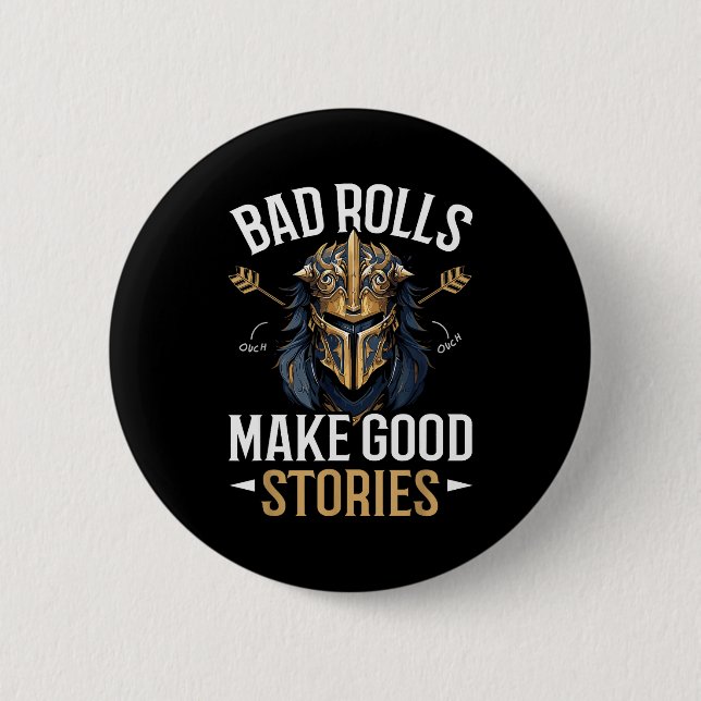 Rpg Gaming Role Playing D20 Tabletop Games Funny R 2 Inch Round Button (Front)