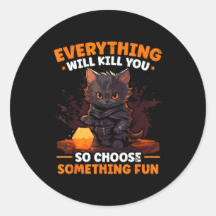 Rpg Gaming Role Playing D20 Tabletop Games Funny R Classic Round Sticker