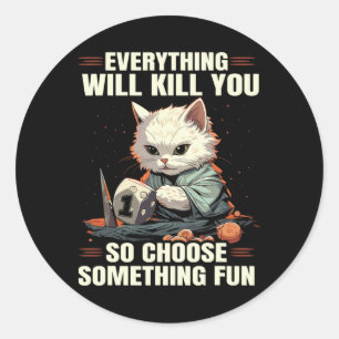 Rpg Gaming Role Playing D20 Tabletop Games Funny R Classic Round Sticker