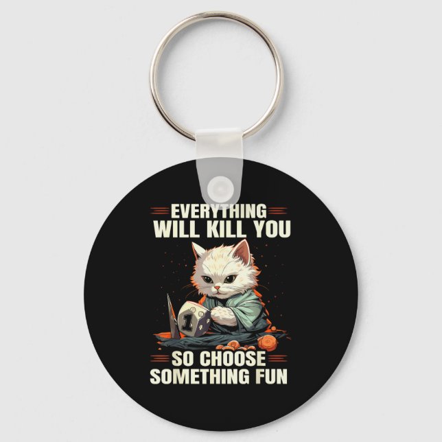 Rpg Gaming Role Playing D20 Tabletop Games Funny R Keychain (Front)