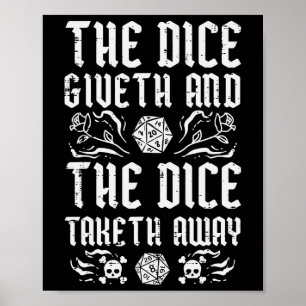 Rpg Giveth Taketh Funny Gamer Men Boys Kids Poster