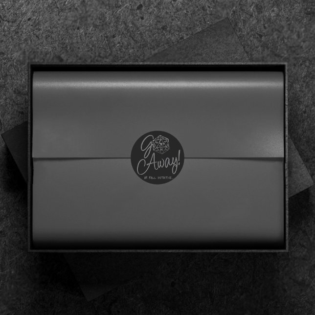 RPG Go Away | Retro Tabletop Role Player Dice Classic Round Sticker (Creator Uploaded)