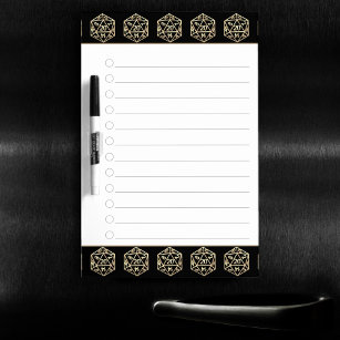 RPG Gold Dice   Tabletop Role Player Checklist Dry Erase Board