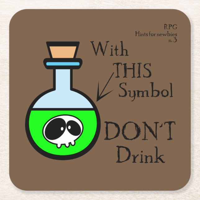 RPG Hint Square Paper Coaster (Front)