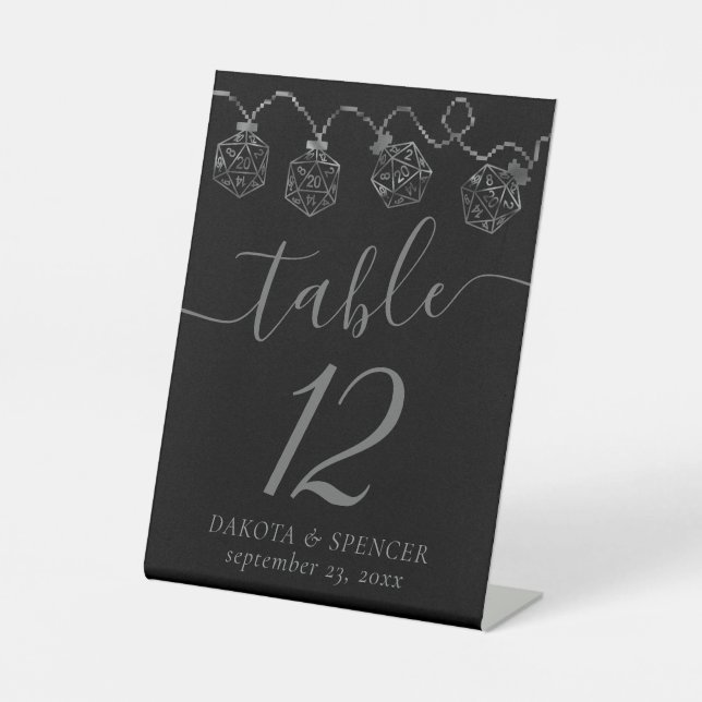 RPG Lights | Fantasy Retro Tabletop PnP Gamer Dice Pedestal Sign (Front)