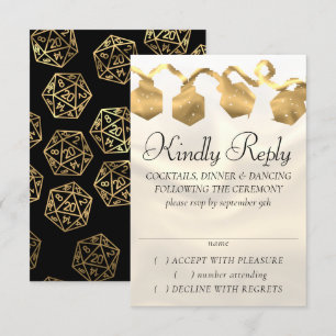 RPG Lights   Gold Fantasy Tabletop PnP Gamer Dice RSVP Card