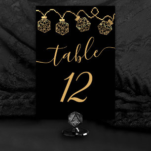 RPG Lights   Gold Retro Tabletop Roleplayer Dice Table Number