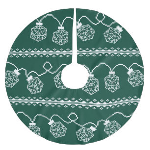 RPG Lights Green   Fantasy Tabletop Gamer Dice Brushed Polyester Tree Skirt