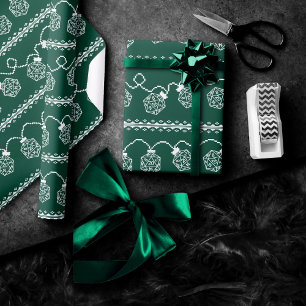 RPG Lights Green Fantasy Tabletop Gamer Dice Wrapping Paper