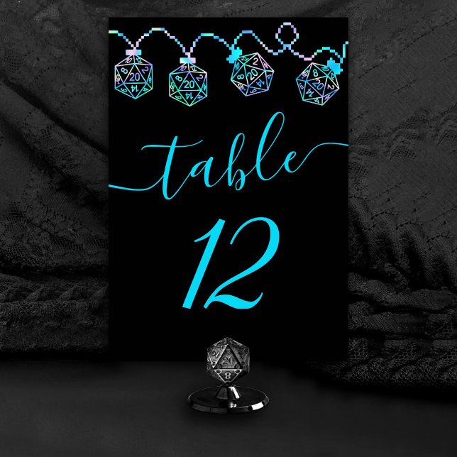 RPG Lights | Holo Retro Tabletop Roleplayer Dice Table Number (Creator Uploaded)