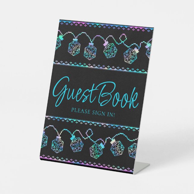 RPG Lights | Holo Tabletop Roleplayer Dice Custom Pedestal Sign (Front)