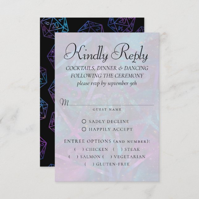RPG Lights | Nebula Fantasy Tabletop Gamer Entree RSVP Card (Front/Back)
