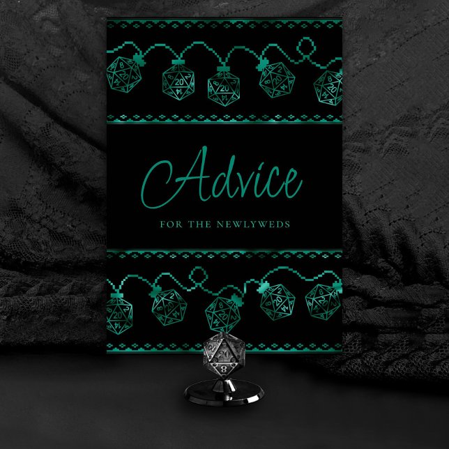 RPG Lights | Teal Green Tabletop Roleplayer Custom Table Number (Customize for various tables (advice, bubbles, snack/sweets/coffee bar, ladies/gentlemen, etc))