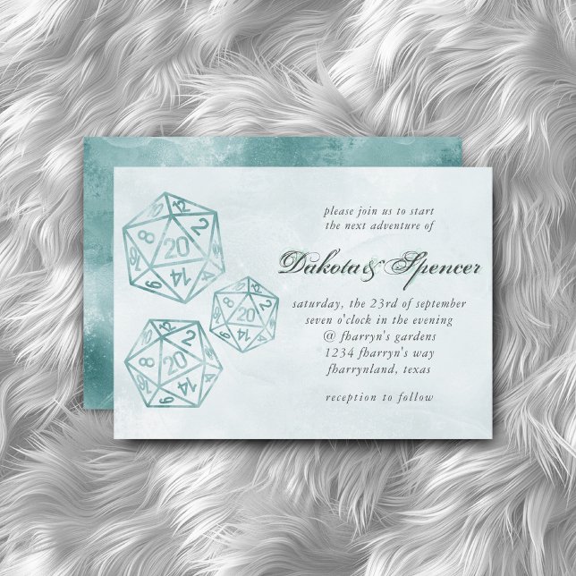 RPG Luxe | Aqua Smoke Fantasy Tabletop Gamer Dice Invitation (Creator Uploaded)