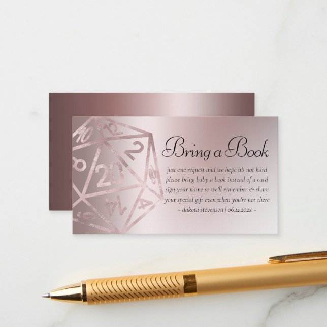 RPG Luxe | Mauve Fantasy Tabletop Gamer Dice Book Enclosure Card (Front/Back In Situ)