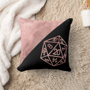 RPG Luxe   Mauve Sheen Tabletop Role Player Dice Throw Pillow