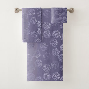 RPG Luxe   Purple Fantasy Tabletop PnP Gamer Dice Bath Towel Set
