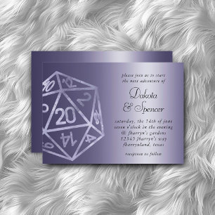 RPG Luxe Purple Sheen Tabletop Roleplayer Dice Invitation