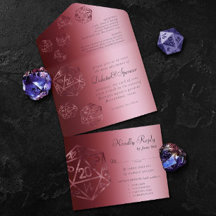 RPG Luxe   Red Sheen Tabletop Role Player Entree All In One Invitation