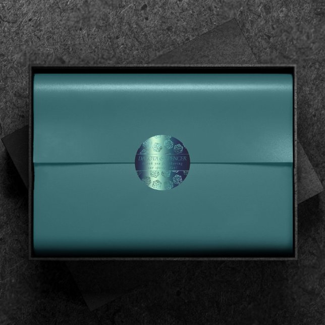 RPG Luxe | Teal Fantasy Tabletop Gamer Custom Classic Round Sticker (Creator Uploaded)