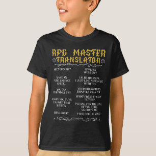 Rpg Master Translator D20 Tabletop Games Funny Rpg T-Shirt
