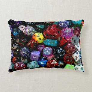 RPG Multi-sided Dice Accent Pillow