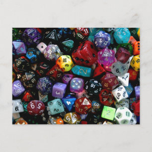 RPG Multi-sided Dice Postcard