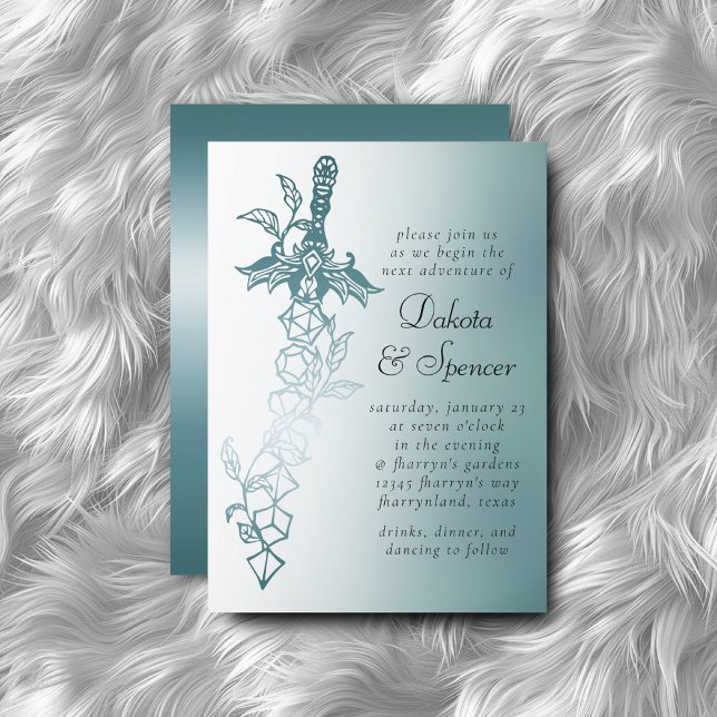 RPG Sword Luxe | Teal Sheen Fantasy Tabletop Gamer Invitation (Creator Uploaded)