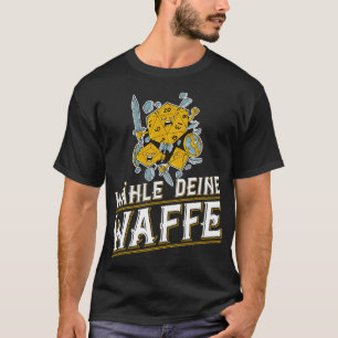 RPG Wrfel Mit Waffen Pen Paper Fantasy Rollenspiel T-Shirt