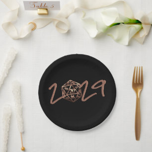 RPG Year   Copper Retro Tabletop Roleplayer Dice Paper Plate