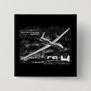 RQ-4 Global Hawk 2 Inch Square Button