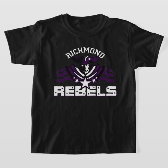 RR 01 | White Rebel Logo Kids Black T-Shirt (Laydown)
