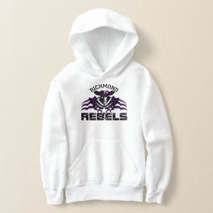 RR 03 Black Rebel Logo Kids White Hoodie