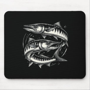 Rracuda Fish Graphic Art Design For Women And Men Mouse Pad