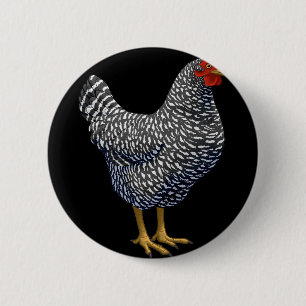 Rred Plymouth Rock Hen Chicken Lover 2 Inch Round Button