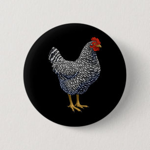 Rred Plymouth Rock Hen Chicken Lover 2 Inch Round Button