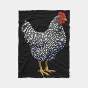Rred Plymouth Rock Hen Chicken Lover Fleece Blanket