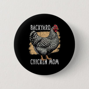 Rred Rock Chicken Mom Ckyard Plymouth Hen Vintage 2 Inch Round Button