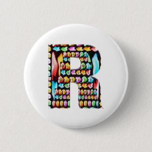 RRR ALPHAR ALPHABET 2 INCH ROUND BUTTON