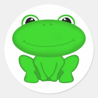 Rrrribbit! Green Froggie Classic Round Sticker